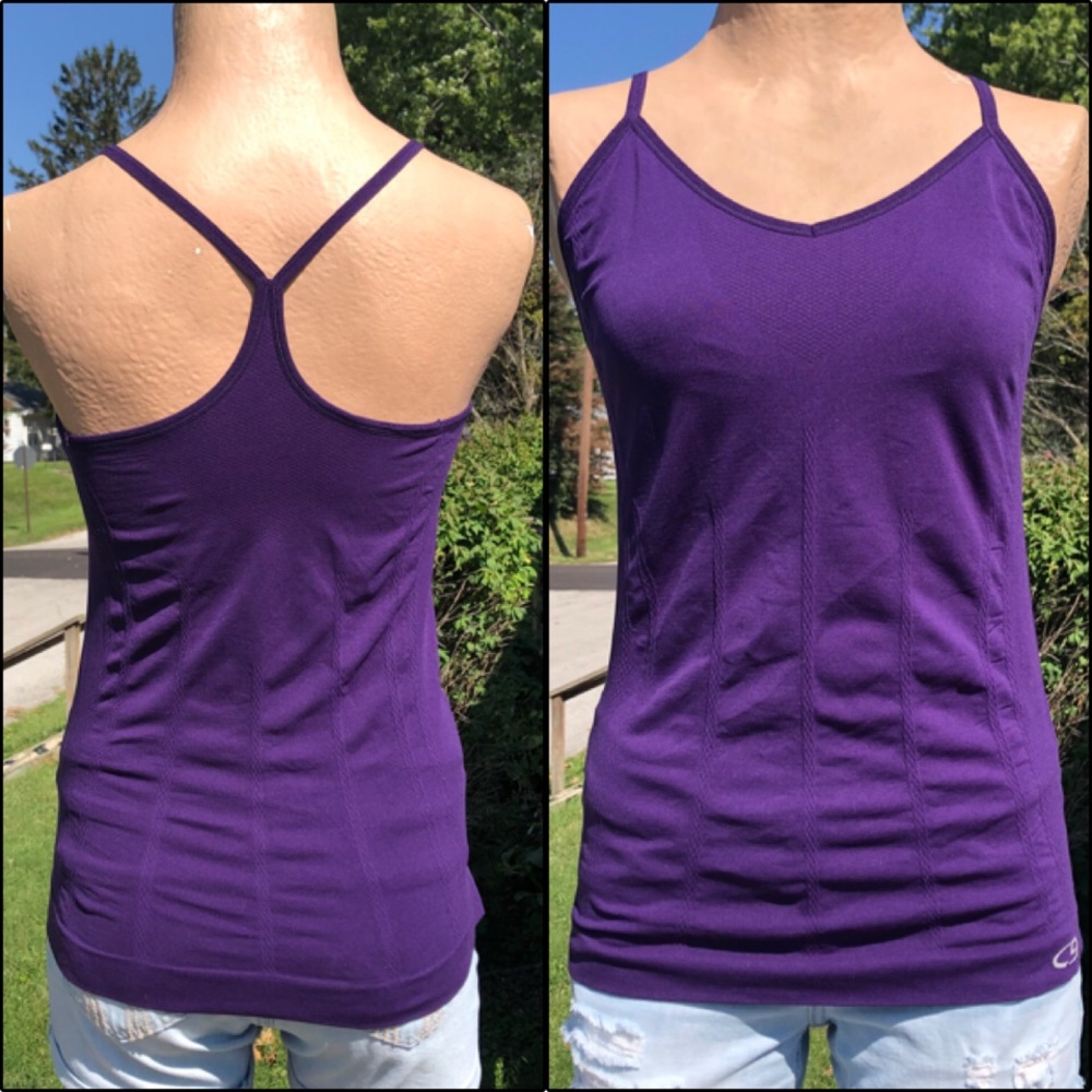 - Champion L Purple Strappy Fitness Bra Tank Top! EUC!